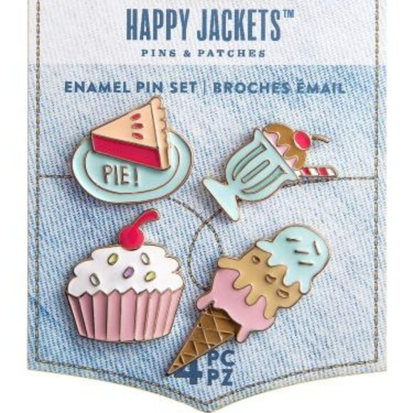 4 Pc. Dessert Enamel Pins - Picture 1 of 2